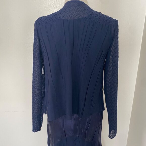 NWT Komarov Tiered Charmeuse & Chiffon Dress & Jacket - Picture 11 of 14